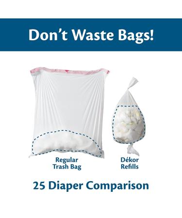 Dekor Plus Diaper Pail Biodegradable Refills - Economical, Quick & Simple Replacement | 2 Count | Exclusive End-of-Liner Marking - Buy Online on GoSupps.com