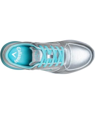 Callaway Women's Aurora Golf Shoe - 38 EU Wide Silver & Light Blue | International Shipping Available - Buy Online on GoSupps.com