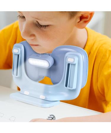 Sitting Posture Corrector for Kids Children Writing Sitting Posture Corrector with Light - Height Adjustable Soft Double Nap Pillow Writing Posture Trainer Clipped On Desk Prevention Eyesight Light Blue2 - Buy Online on GoSupps.com