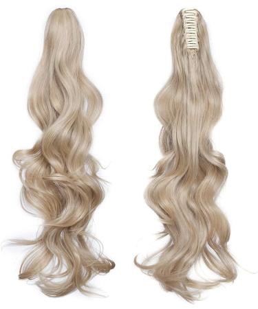 Silk-co 24inch Claw on Ponytail Hair Extensions Dark Blond&Bleach Blond Wavy Curly Hairpiece Pony Tail Wrap around Bonding 24inch (Pack of 1) Dark Blond&Bleach Blond - Buy Online on GoSupps.com