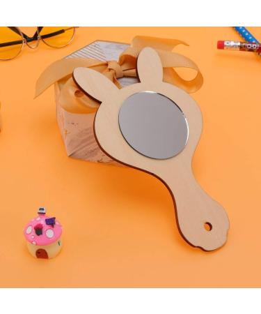 Beavorty 10pcs Crafts Mirrors Handheld Princess Mirror Toy Mini Painting Mirror Birthday Present Diy Wood Mini Mirror Late Handmade Toys Kids Puzzle Unbreakable Child Wooden - Buy Online on GoSupps.com