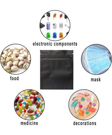 100 Pack 3x4 Inch Smell Proof Matte Black Resealable Mylar Bags - Foil Pouch Flat Bags - Buy Online on GoSupps.com