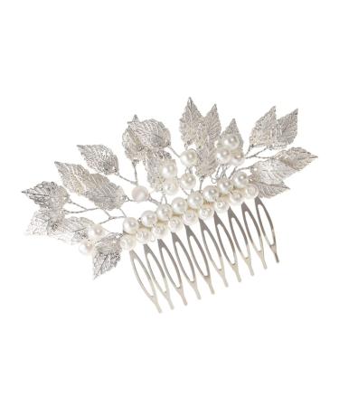 Angoily Hair Accessories Flower Side Comb Wire Hair Combs Hairdressing Side Comb Wedding Hair Clips Side Hair Combs Simple Side Comb Gold Hair Pin Tiara Zinc Alloy Delicate Bride