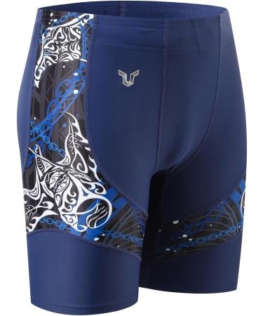 HUGE SPORTS Men's Splice Swim Shorts Compression Jammer - Long Wild Series L Devil Fish - Swimwear for Competition & Training - Buy Online on GoSupps.com