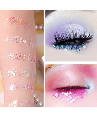 Ckfyahp 12 Colors Holographic Chunky Body Glitter Gel | Face Hair Lips & Nail Art for Festivals & Parties - Eye-Catching Makeup Decoration - Buy Online on GoSupps.com