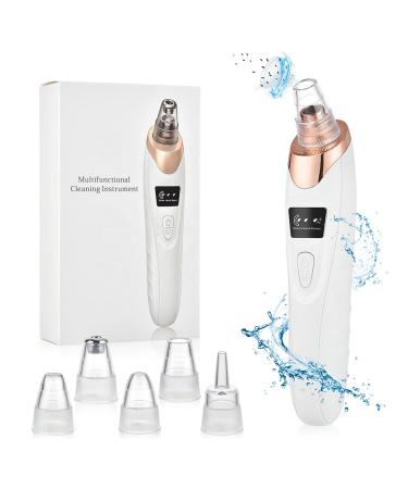 Blackhead Remover Pore Vacuum- Electric Facial Pore Cleaner Acne White Head Pimple Extractor USB Rechargeable Blackhead Removal Tool-3 Suction Power 5 Probes for Women & Men