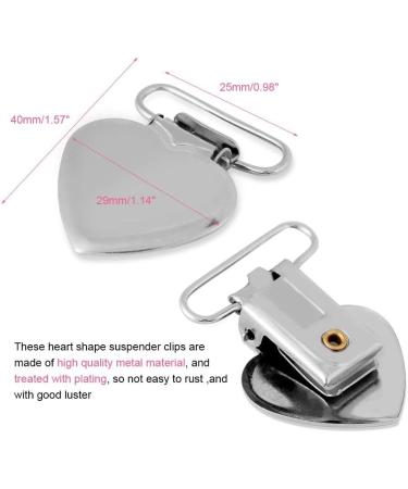 10Pcs Heart Shaped Suspender Clips for Baby Teething Toys and Blankets - Silver Holder Braces - Buy Online on GoSupps.com