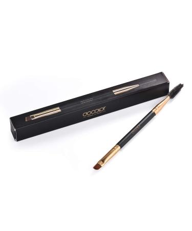 2pcs Docolor Duo Eyebrow Brush  Professional Eye Makeup Tool  Eyeshadow Brush and Spoolie Brush Black 2pcs black - Buy Online on GoSupps.com