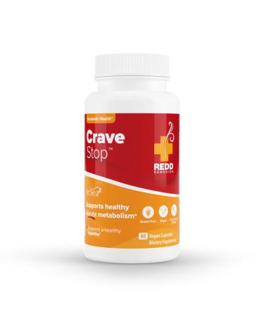 Redd Remedies Crave Stop | Supports Healthy Glucose Metabolism and Appetite | 30 Servings, 60 Vegan Capsules Standard Packaging