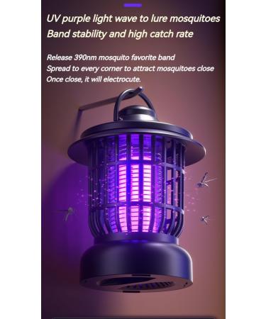 2024 New Bug Zapper Indoor and Outdoor USB Fast Charging Mosquito Killing lamp LED Night Light Used for Flies Mosquitoes Moths Home Backyard Terrace and Camping - Buy Online on GoSupps.com