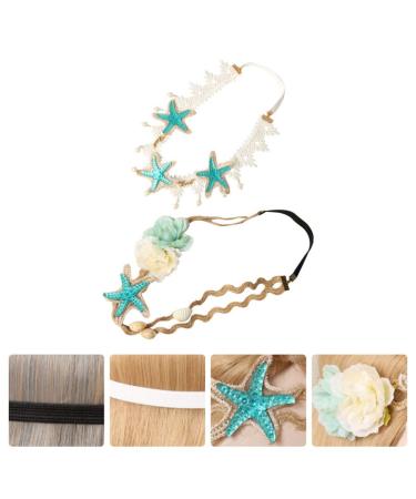 Lurrose Seashell Lace Hairbands - 2pcs Ocean Seashell Headbands for Women - Mermaid Hair Accessories - Buy Online on GoSupps.com