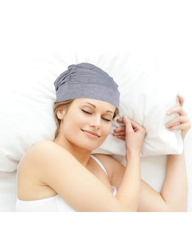 Lurrose 2Pcs Soft Beanie Chemo Cap for Women - White Gray | Cancer Headwear & Hair Loss Turban Hat - Buy Online on GoSupps.com