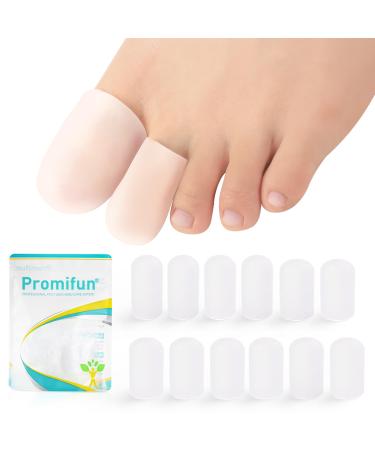 Silicone Toe Protectors - 4 Pairs Gel Toe Sleeves Toe Protectors - Toe Caps with Aloe Vera Essential Oils - Toe Cushions for Pain Relief Toe Protection for Corns (2L+4M) Transparent Color Multi-Size(6 Pair)