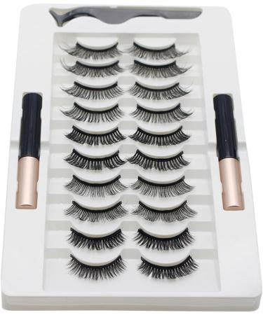 TONXX 10 Pairs Magnetic Eyelashes and Eyeliner Kit Reusable 3D Magnetic False Lashes Extension Needed for Makeup 1# - Buy Online on GoSupps.com