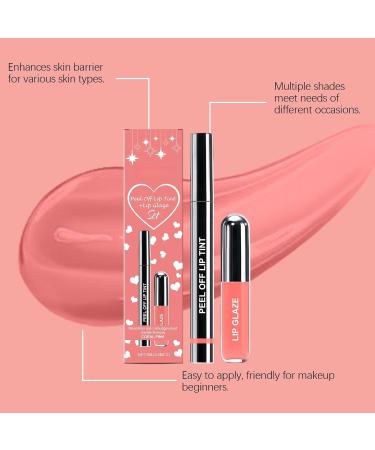  G n rique Peel-Off Lip Tint with Gloss - Nourishing Anti-Stain Plumping Effect - Long-Lasting Lightweight Easy to Apply - Coral Pink - 2-in-1 Set (7ml) - Buy Online on GoSupps.com