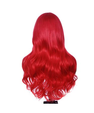 Fancy Long Red Wavy Wig for Women | Natural-Looking Heat-Resistant Synthetic Curly Hair for Parties - Buy Online on GoSupps.com