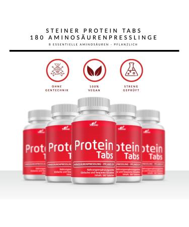 Buy Vegan Protein Tabs - 180 Lupin Protein Tablets | 8 Essential Amino Acids | Paleo Keto Atkins Friendly | Made in Germany - Buy Online on GoSupps.com