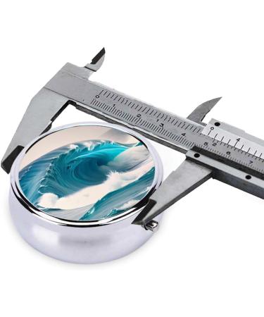 Cartoon Blue Sea Round Pill Box Organizer - 3 Compartment Travel Pill Box for Easy Medication Management - Buy Online on GoSupps.com