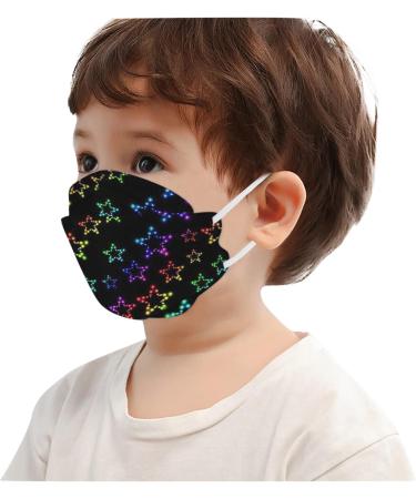 SDFRK Children s Disposable 4-Layer Mouth Protection Masks Colorful Star Design Breathable & Comfortable Ideal for School Days 10/50 Pieces - Buy Online on GoSupps.com