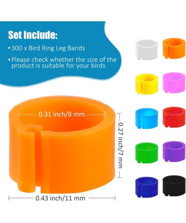 Weewooday 300 Pieces 8 mm Bird Ring Leg Bands Plastic Multi-Colour Pigeon Foot Bands Clip on Leg Rings for Chicks Bantam Finch Dove Lovebird Quail Small Poultry - Buy Online on GoSupps.com