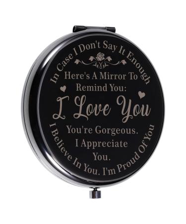 Valentines Day Gift for Girlfriend From Boyfriend Romantic Love Gifts for Wife Bride Fiancee Girlfriend Mom Her on Anniversary Wedding Christmas Mothers Day Birthday Gifts for Women Compact Mirror