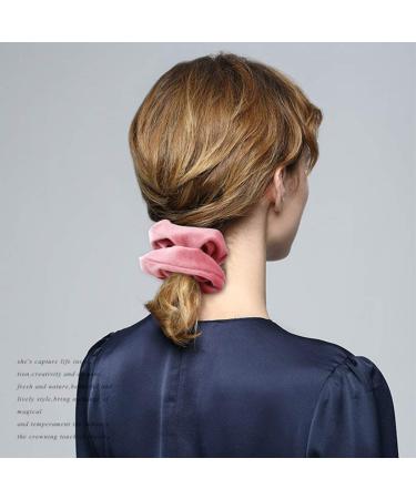 Jaciya Velvet Scrunchies Set - Soft Elastic Hair Bands for Women in Pink, Blush, Mauve & Beige - Buy Online on GoSupps.com
