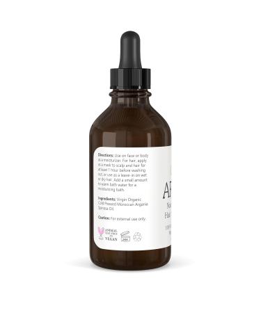 Isabella's Clearly Organic Argan Oil - 100% Pure Cold Pressed Moroccan Oil for Hair Skin & Nails | Virgin & Unrefined | 4 oz Glass Bottle - Buy Online on GoSupps.com