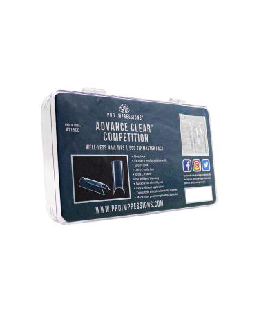 Pro Impressions 500-Piece Advance Competition Clear Smile Nail Tips Set