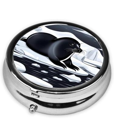 Seals On Iceround Pill Box | 3 Compartment Portable Travel Organizer | Black | International Shipping Available - Buy Online on GoSupps.com