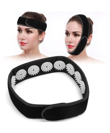 Portable acupuncture headband head massage for relieving headaches yoga fitness acupuncture head massager for everyday use (black)