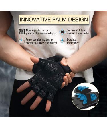 ATERCEL Workout Gloves for Men and Women - Breathable Weight Lifting Gloves for Gym, Training, and Cycling - Snug Fit, Black Medium - Buy Online on GoSupps.com