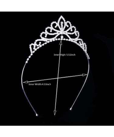 OUFO Crystal Tiara for Girls - Silver Flower Girl Princess Crown for Birthday Party - Buy Online on GoSupps.com