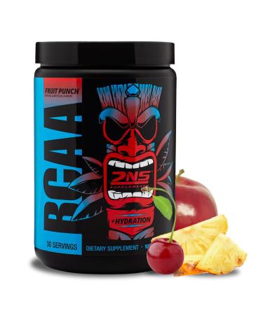 2nd Nature Supplements BCAA Fruit Punch 30 Servings 14.4 Oz 9 G Branched Chain Amino Acids Supports Muscle Growth Recovery & Endurance Replenishes Electrolytes No Sugars or Colors Added