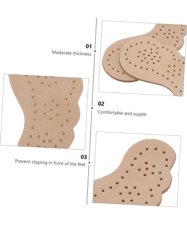 NOLITOY Non-Slip High Heel Insoles - 2 Pairs Gel Cushions for Sweat Absorption & Comfort - Perfect for Leather Sandals & Heels - Beige 8x4.2CM - Buy Online on GoSupps.com