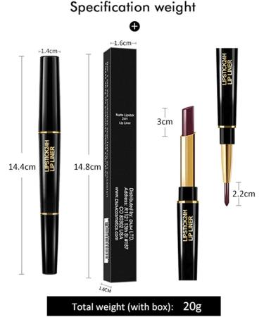 TianWlio Waterproof matte liquid lipstick double-ended long-lasting waterproof lip pencil 12 colors long-lasting lipstick - Buy Online on GoSupps.com