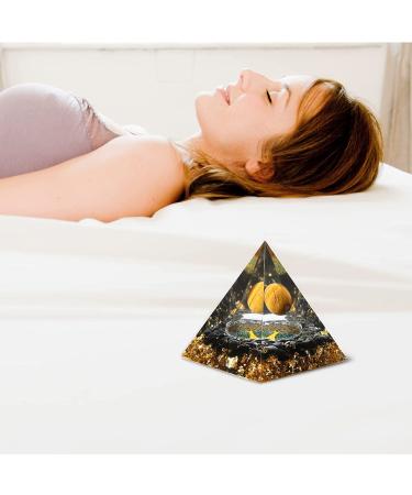 Orgone Pyramid with Tiger Eye Ball & Obsidian for Positive Energy, Protection, Stress Reduction, Healing, Meditation, Attract Wealth - Energy Generator with Crystals - Buy Online on GoSupps.com