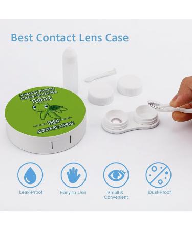 Always Be A Turtle Contact Lens Kit Storage Box - Round Case with Mirror | International Shipping Available - Buy Online on GoSupps.com