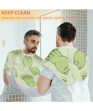 Frog Dragonfly Beard Bib Apron | Non-Stick Waterproof Beard Hair Catcher for Men | Ideal Grooming Cloth with Suction Cups | Perfect Gift for Men - Buy Online on GoSupps.com