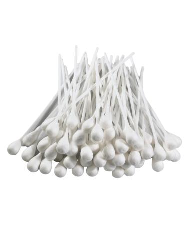 Oversized Swabs Pack of 100 Extra-long 8" Cotton Tipped Applicators with Large 1/2" Diameter Swab - Non-sterile  Plastic Shaft