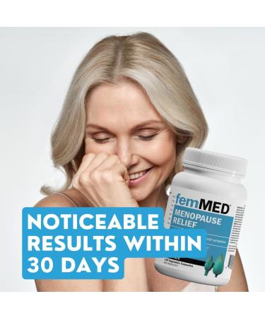 femMED Menopause Relief - Safely Helps Relieve 12 Menopausal Symptoms: Hot Flashes Night Sweats Irritability Mood Swings Sleep Disturbances Low Energy and more. Dr Formulated by Canadian Doctors. (120 Count - 60 Day Supply Take 1 Twice Daily) 120 count (P - Buy Online on GoSupps.com