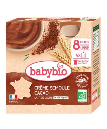 Babybio Bottle Cream Semolina Cocoa 8+ Months 340g