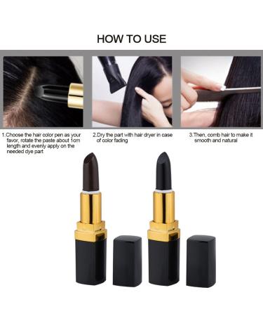 Temporary Lipstick Hair Dye Pen for White Hair - One-Time Coverage Hair Color Tool (Black Brown) | Best eCommerce Solutions - Buy Online on GoSupps.com