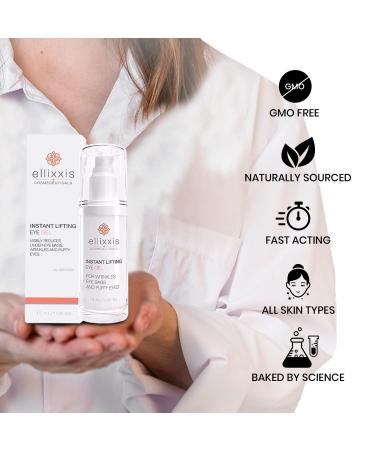 Vitasei Ellixxis Instant Eye Gel - Moisturizing Natural Eye Lifting Cream for Dark Circles & Puffiness | Anti-Aging Eye Cream for Fine Lines & Wrinkles | Non-GMO | 0.5 Fl Oz (1 Pack) - Buy Online on GoSupps.com