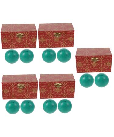 Magiclulu 10 Stk turquoise handball green gemstones turquoise -colored hand training balls gifts Chinese medicine balls gemstones for tinkering baoding balls fitness wooden massage