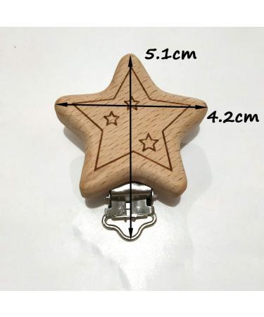 5pcs Natural Wood Beech Animal Shape Pacifier Clips for DIY Pacifier Chains - Buy Online on GoSupps.com