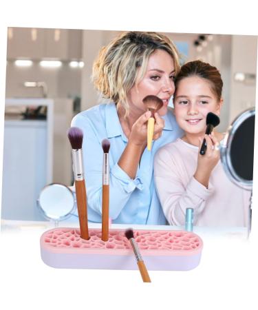 Angoily Pink Silicone Makeup Brush Storage Box - Organizer & Holder for Cosmetics | 28X5CM | Ideal for International Shipping - Buy Online on GoSupps.com