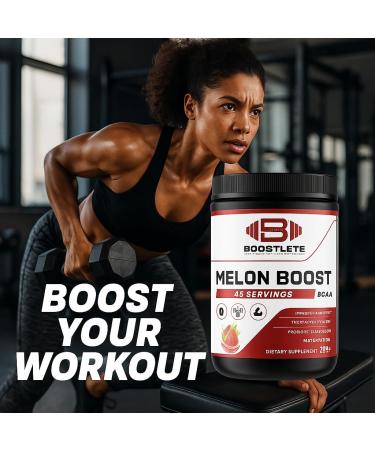 Boostlete Melon Boost BCAA Watermelon Flavor 45 Servings Muscle Recovery & Strength Support Glutamine & BCAA 2:1:1 Supplement Dietary Powder for Fitness & Workout - Buy Online on GoSupps.com