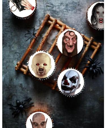 24 x Pre-Cut Halloween Mix 3 Edible Stand up Wafer/Rice Paper Cupcake Toppers Birthday Party Cake Decorations Horror Characters - Buy Online on GoSupps.com