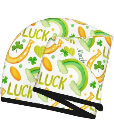 Quick-Dry Hair Towel Wrap | Buttoned Towel Turban for Effortless Hair Drying | Perfect for St. Patrick's Day - Buy Online on GoSupps.com
