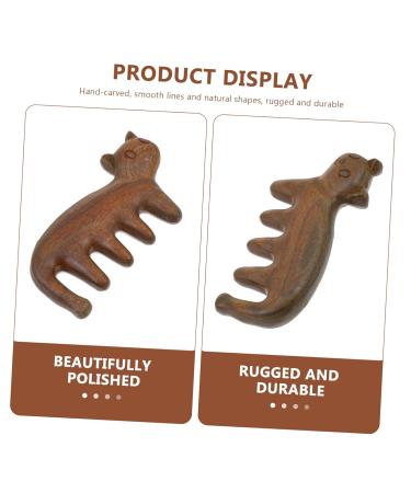 Healeved 3 Pcs Green Sandalwood Cat Massage Comb Kit - Eco-Friendly Wooden Tool for Kitten Grooming & Relaxation - Buy Online on GoSupps.com